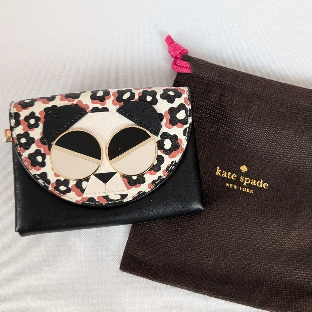 Kate Spade Spademals Gentle Panda Cardholder and Coin Wallet Retired